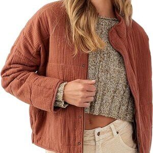 O'Neill Mabeline Women's Quilted Jacket Rustic Brown Size Med. NEW w/Tags